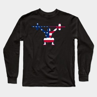 Overhead Squat USA FLAG Long Sleeve T-Shirt